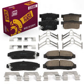 Metrix Premium Chassis Parts - Front & Rear Ceramic Disc Brake Pad Set Fits 2006-2011 Acura CSX, 2003-2007 Honda Accord, 2007-2010 Honda Civic, Made in Europe